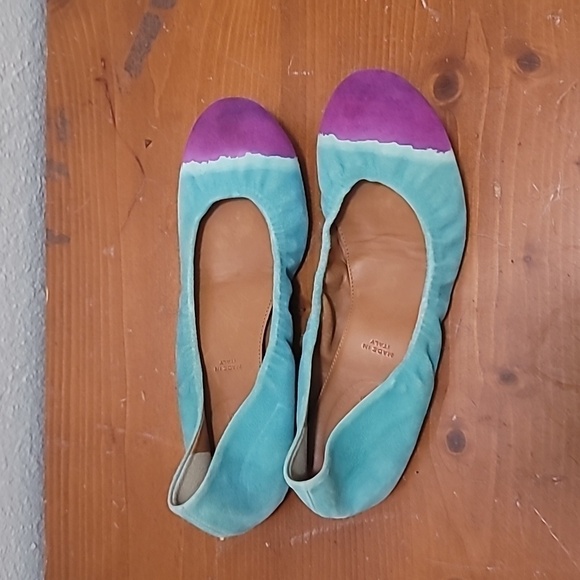 ANTHROPOLOGIE LEIFNOTES TAIKA DIP DYE SUEDE LEATHER BALLET FLATS SHOES SIZE 36 - Picture 2 of 10